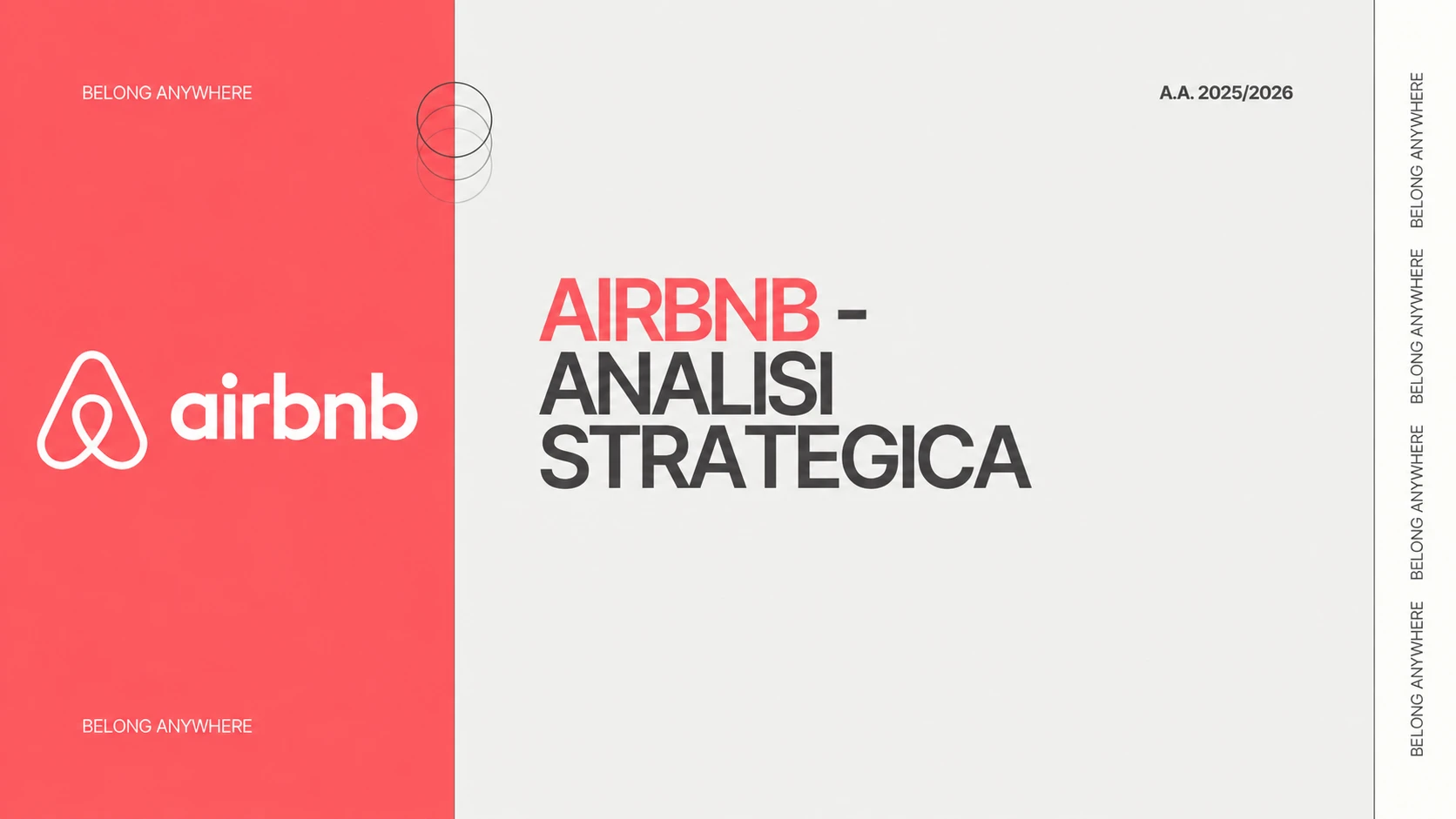 Airbnb — Analisi strategica: copertina del progetto
